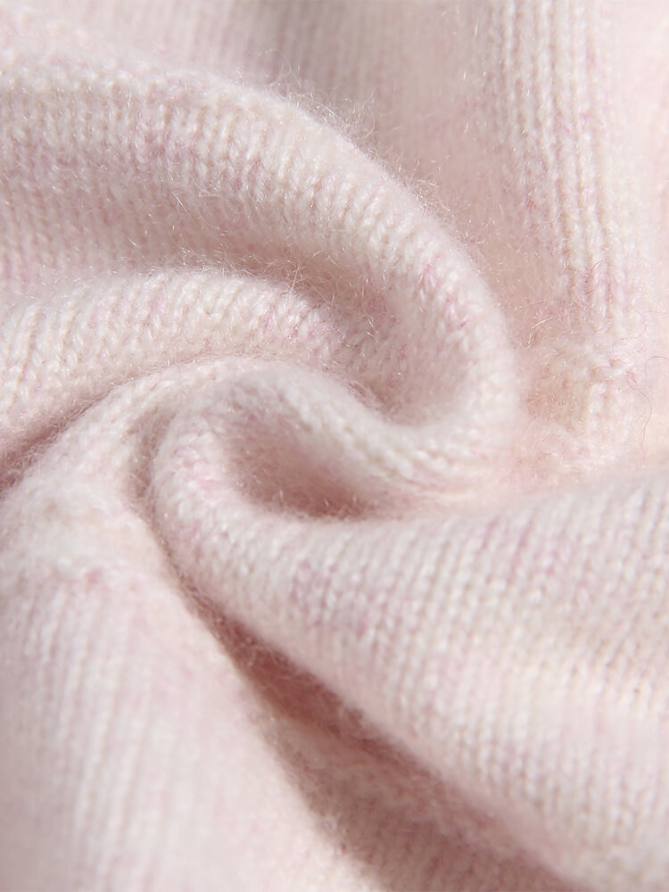 Blush Pink Flower Embroidered Girl Cashmere Button-Down Cardigan